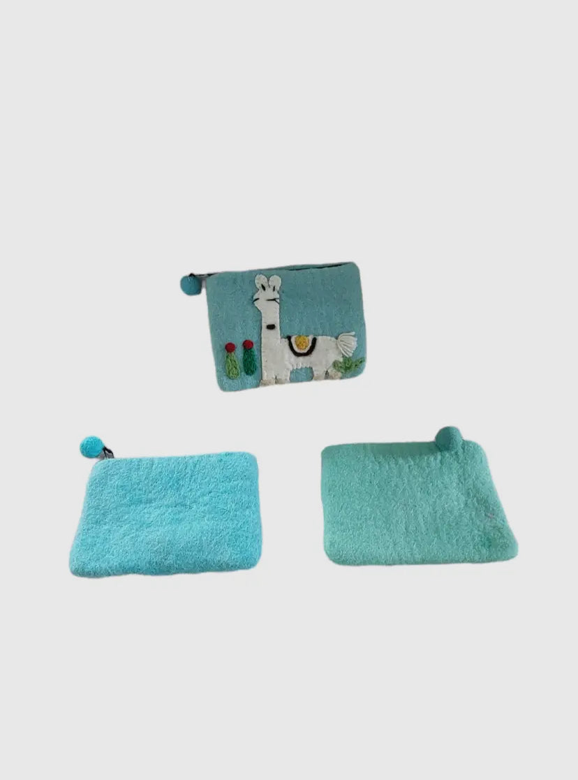 Wool Felt Animal Coin Purse Llama