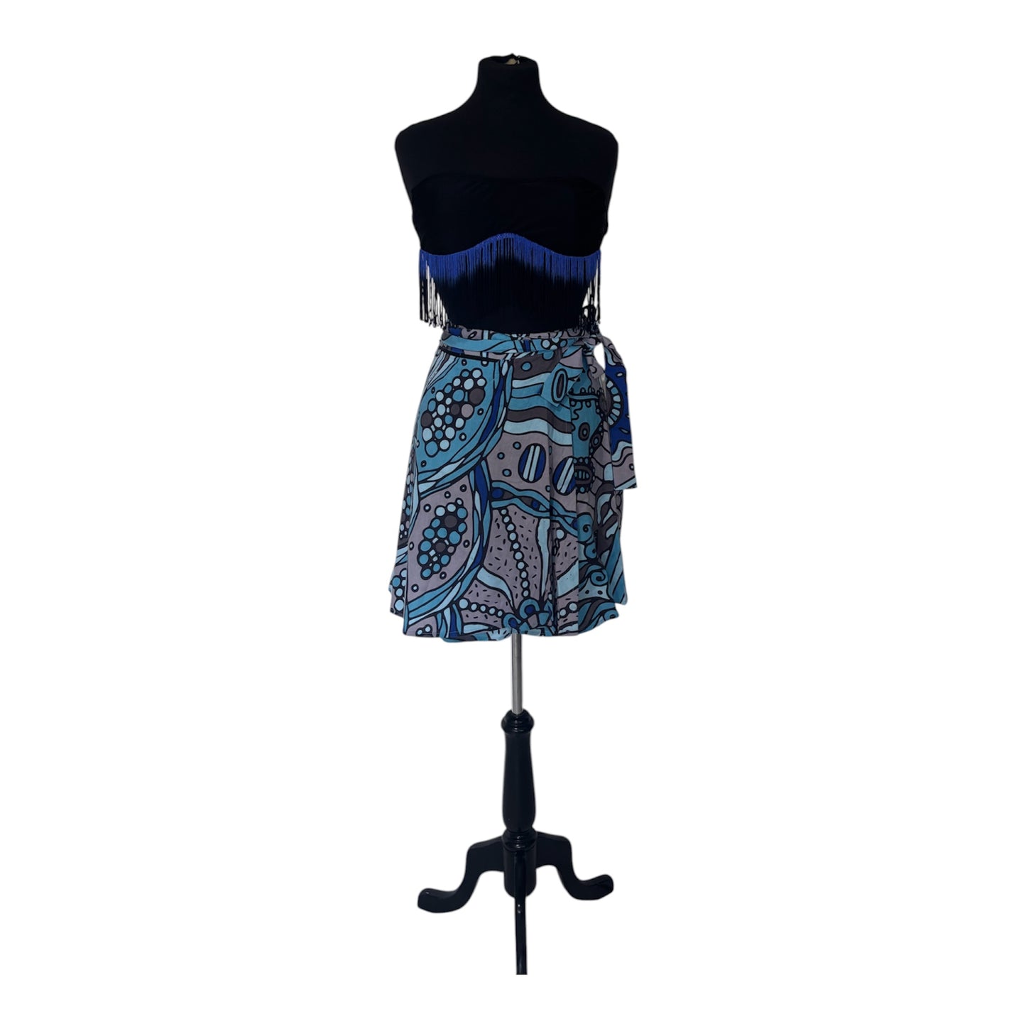 Twilight Daydream Short Wrap Skirt with zip pocket