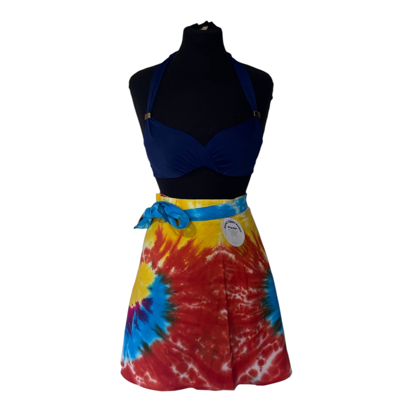 Rainbow Tie Dye short wrap skirt